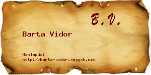 Barta Vidor névjegykártya