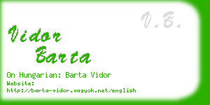 vidor barta business card